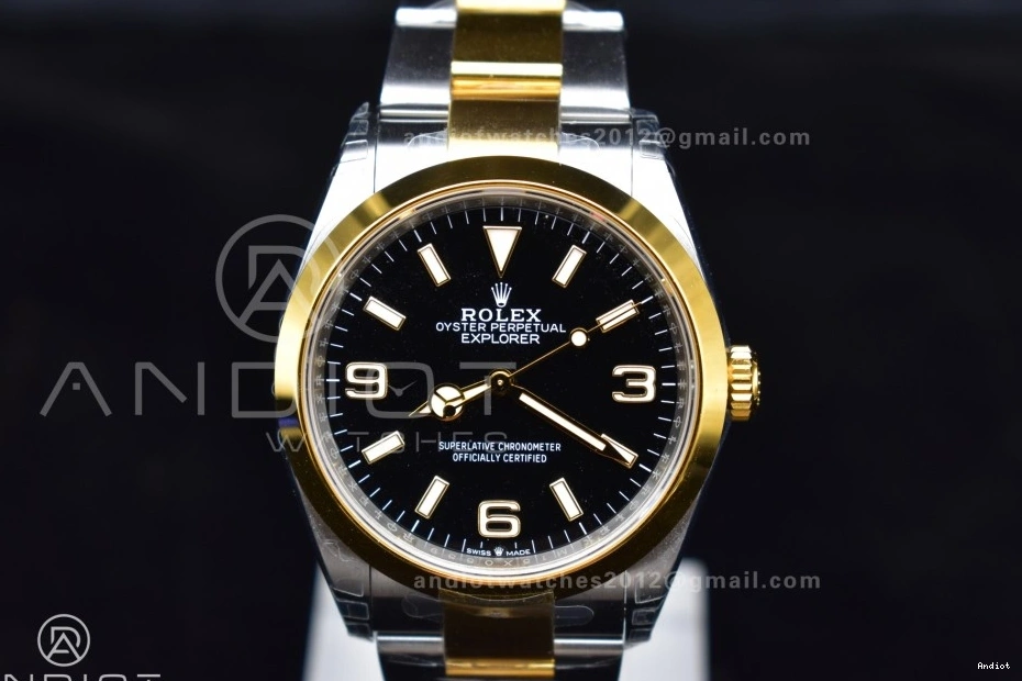 Steel 1:1 DD3230 VSF SS Explorer Edition on Dial Best 904L 124273 Bracelet 36mm Black YG 0601